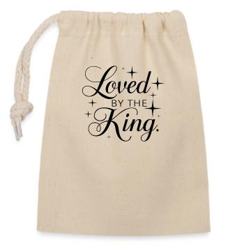 Loved by the King - Closable cotton gift bag (14x20cm) - nature - Front