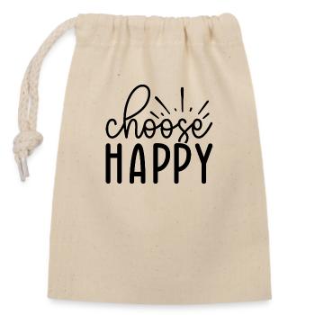 Choose Happy - Closable cotton gift bag (14x20cm) - nature - Front