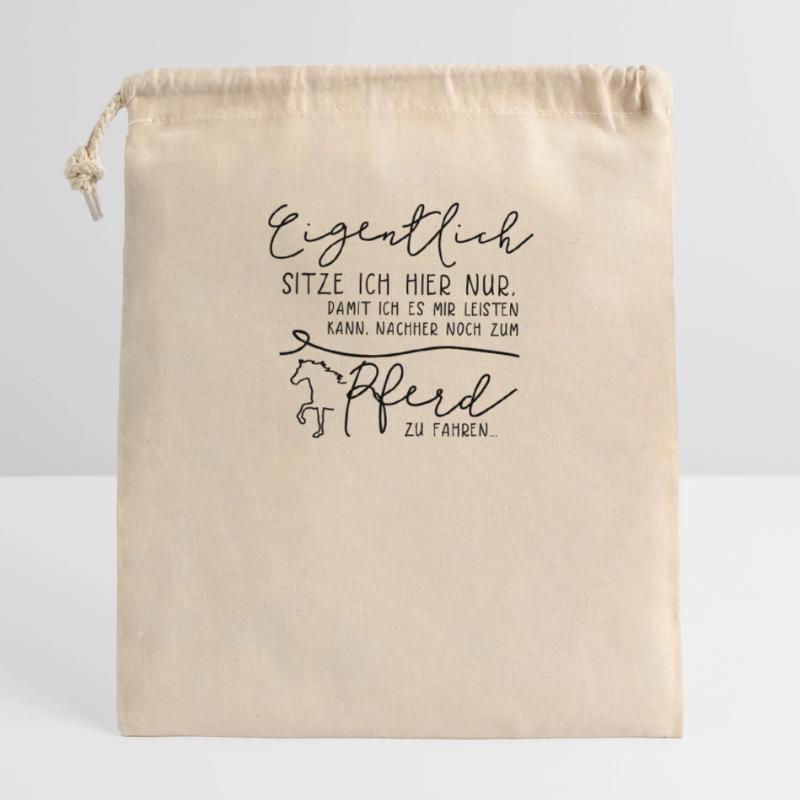 Eigentlich Pferd – Statement mit Pferd Verschließbarer Geschenkbeutel aus Baumwolle (14x20cm)