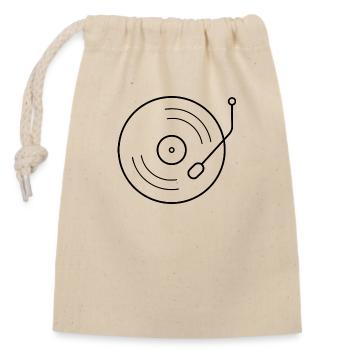 Vinyle de platine vinyle - Sac cadeau en coton avec cordon (14 x 20 cm) - nature - Devant