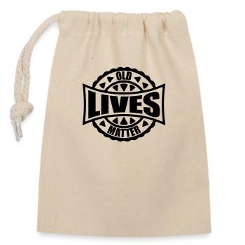 Citation Old Lives Matter - Sac cadeau en coton avec cordon (14 x 20 cm) - nature - Devant