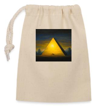 Great Pyramid - Closable cotton gift bag (14x20cm) - nature - Front