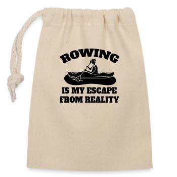 Rameur ramassant disant club d’aviron drôle aviron - Sac cadeau en coton avec cordon (14 x 20 cm) - nature - Devant