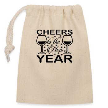 Cheers to the New Year - Verschließbarer Geschenkbeutel aus Baumwolle (14x20cm) - Natur - Vorne