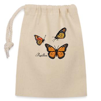 Groupe de papillons - Sac cadeau en coton avec cordon (14 x 20 cm) - nature - Devant