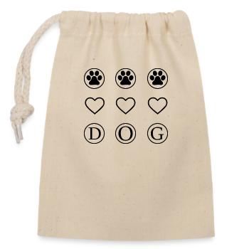 Chien de chasse - Sac cadeau en coton avec cordon (14 x 20 cm) - nature - Devant