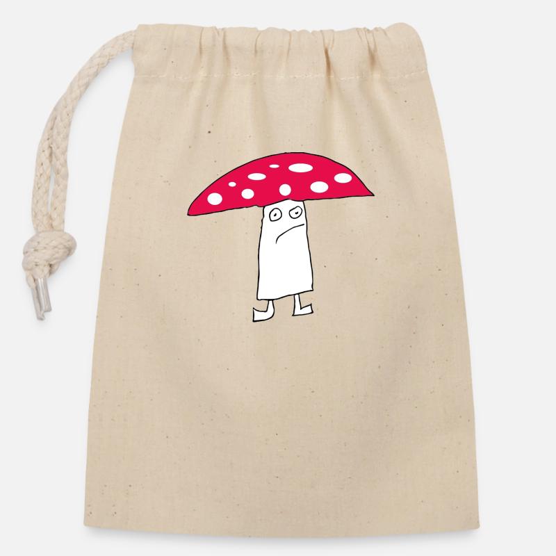mushroom man - Closable cotton gift bag (14x20cm) - nature