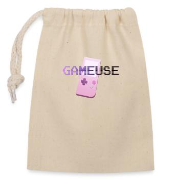 Retro-Gaming-Spieler - Verschließbarer Geschenkbeutel aus Baumwolle (14x20cm) - Natur - Vorne