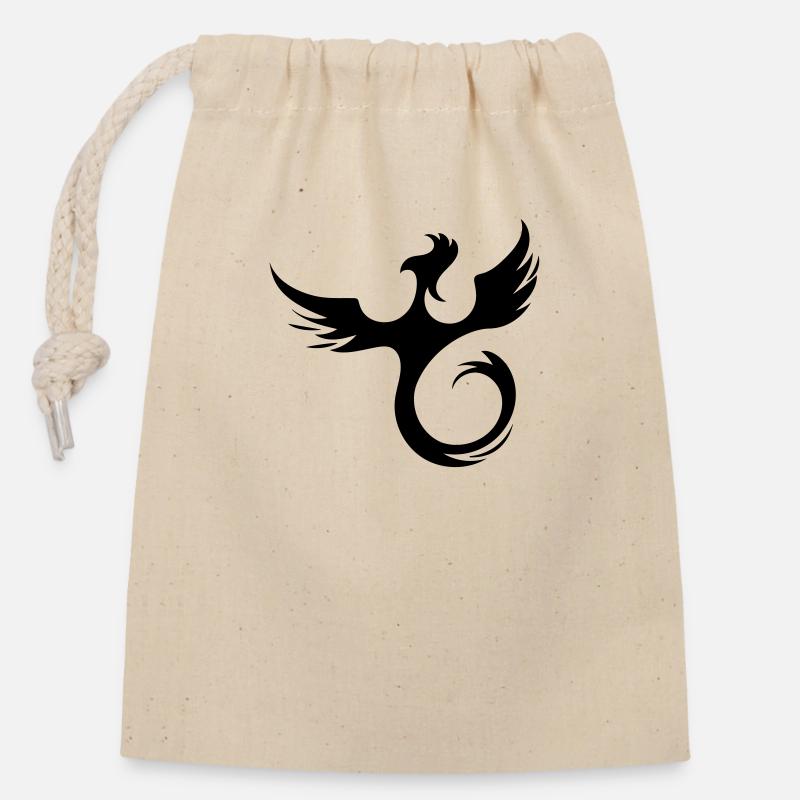Phénix 01 - Sac cadeau en coton avec cordon (14 x 20 cm) - nature