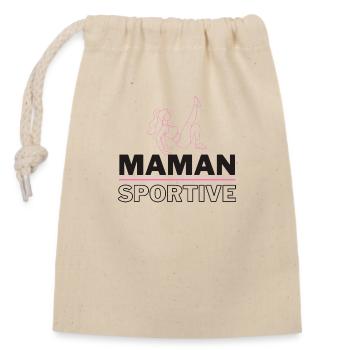 MAMAN FITNESS - Sac cadeau en coton avec cordon (14 x 20 cm) - nature - Devant