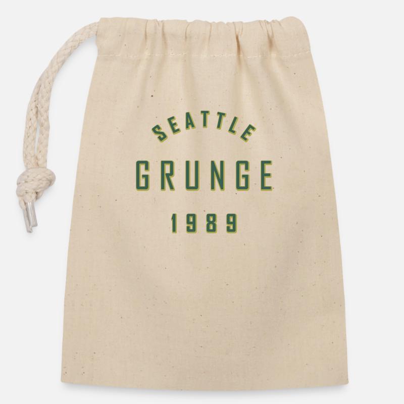 SEATTLE GRUNGE - Verschließbarer Geschenkbeutel aus Baumwolle (14x20cm) - Natur