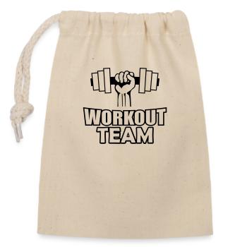 Workout Team - Closable cotton gift bag (14x20cm) - nature - Front