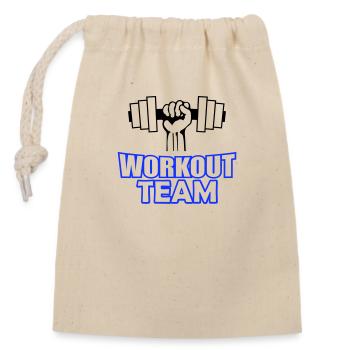 Workout Team - Closable cotton gift bag (14x20cm) - nature - Front