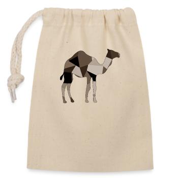Chameau - Sac cadeau en coton avec cordon (14 x 20 cm) - nature - Devant