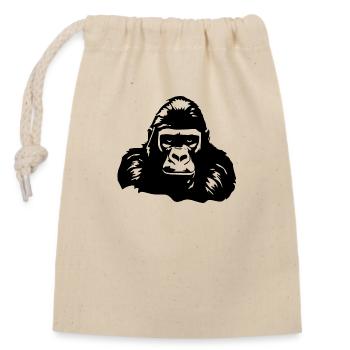 Gorilla - Verschließbarer Geschenkbeutel aus Baumwolle (14x20cm) - Natur - Vorne