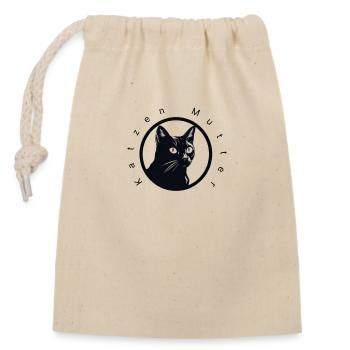 katzen mutti - Verschließbarer Geschenkbeutel aus Baumwolle (14x20cm) - Natur - Vorne