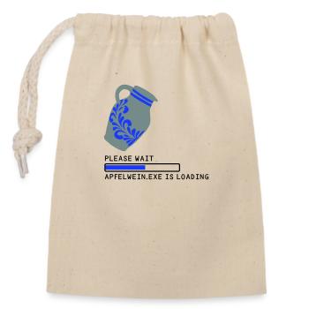 S’IL VOUS PLAÎT ATTENDRE Le cidre est en cours de chargement... - Sac cadeau en coton avec cordon (14 x 20 cm) - nature - Devant