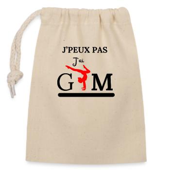 Je peux pas, j'ai Gym - Sac cadeau en coton avec cordon (14 x 20 cm) - nature - Devant