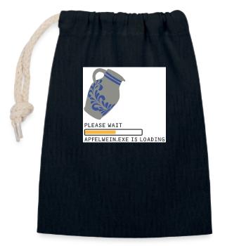 Bembel Loading please wait - Verschließbarer Geschenkbeutel aus Baumwolle (14x20cm) - Navy - Vorne