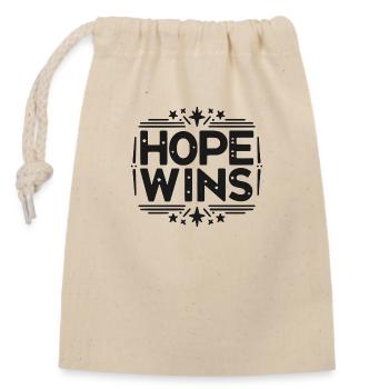 Hope Wins - Closable cotton gift bag (14x20cm) - nature - Front