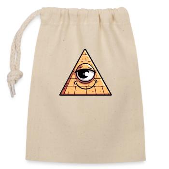 All Seeing Pyramid Eye - Closable cotton gift bag (14x20cm) - nature - Front