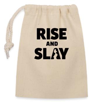 RISE and Slay Statement - Tägliche Motivation - Verschließbarer Geschenkbeutel aus Baumwolle (14x20cm) - Natur - Vorne