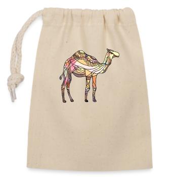 Camel - Closable cotton gift bag (14x20cm) - nature - Front