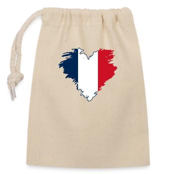 LA FRANCE DANS MON COEUR - Sac cadeau en coton avec cordon (14 x 20 cm) - nature - Devant