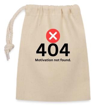 404 Motivation - Closable cotton gift bag (14x20cm) - nature - Front