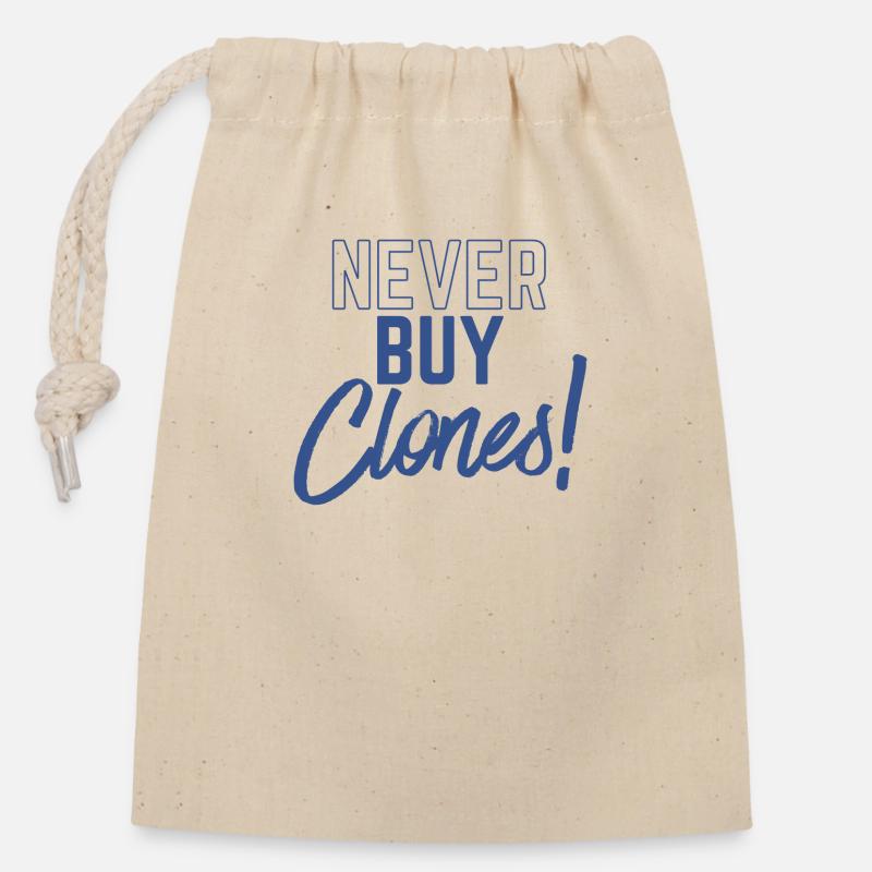 NeverClones - Closable cotton gift bag (14x20cm) - nature