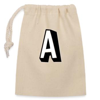 Buchstabe A - Alphabet A. - Verschließbarer Geschenkbeutel aus Baumwolle (14x20cm) - Natur - Vorne