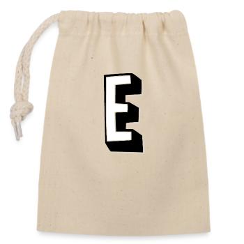 Letter E - Alphabet E - Closable cotton gift bag (14x20cm) - nature - Front