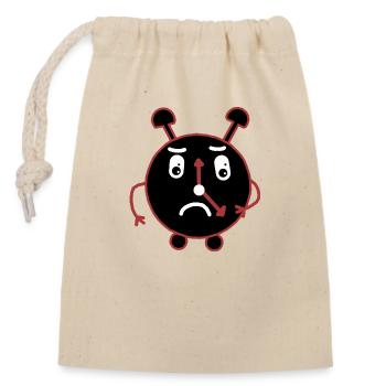 Alarm clock Monday morning oversleep late risers - Closable cotton gift bag (14x20cm) - nature - Front