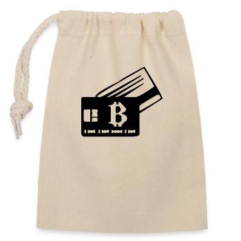 Carte bitcoin - Sac cadeau en coton avec cordon (14 x 20 cm) - nature - Devant