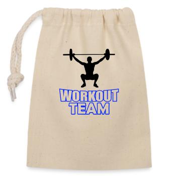 Workout Team - Closable cotton gift bag (14x20cm) - nature - Front