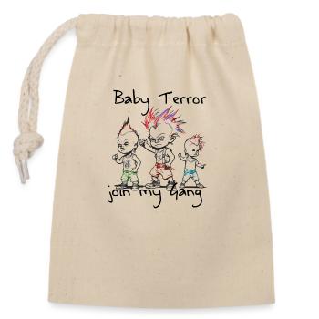 Baby Terror join my Gang Punk Desiger Emo - Verschließbarer Geschenkbeutel aus Baumwolle (14x20cm) - Natur - Vorne