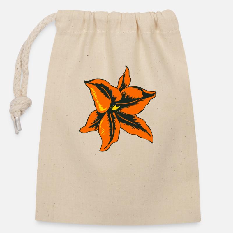 flower drawing tattoo 1403 A - Closable cotton gift bag (14x20cm) - nature