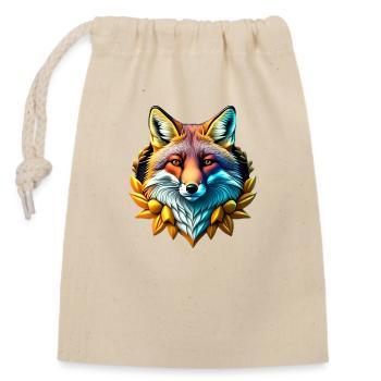 Königlicher Fuchs - Verschließbarer Geschenkbeutel aus Baumwolle (14x20cm) - Natur - Vorne