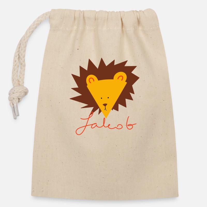 Jacob - Closable cotton gift bag (14x20cm) - nature