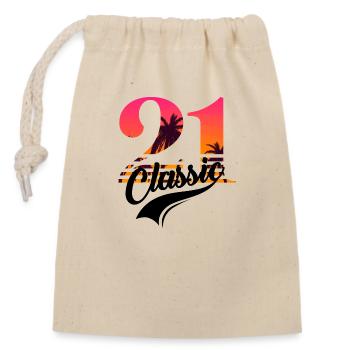 Vintage 1921-21st anniversary - Closable cotton gift bag (14x20cm) - nature - Front