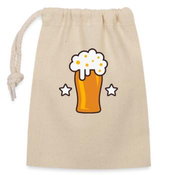 Logo de la bière 2 - Sac cadeau en coton avec cordon (14 x 20 cm) - nature - Devant