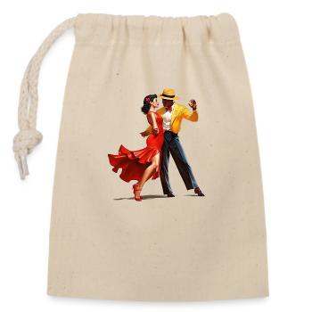 Self-confidence through dancing - Closable cotton gift bag (14x20cm) - nature - Front