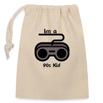 90s Kid - Closable cotton gift bag (14x20cm) - nature - Front
