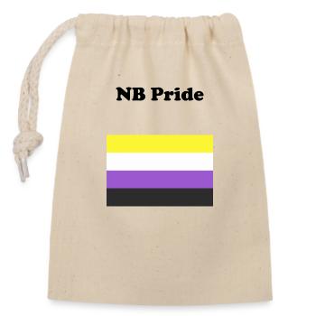 Non Binary NB Pride - Closable cotton gift bag (14x20cm) - nature - Front