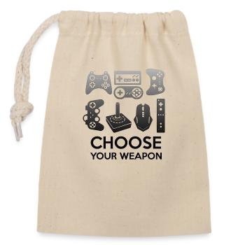 Gamer Game Play Online Computer Gaming Arcade Neon - Closable cotton gift bag (14x20cm) - nature - Front