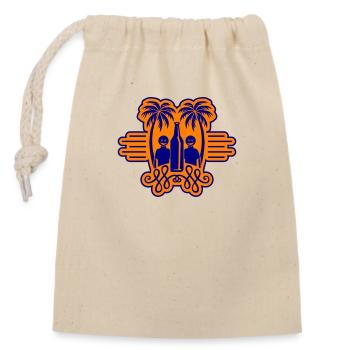 Fête de Noël sur la plage des palmiers - Sac cadeau en coton avec cordon (14 x 20 cm) - nature - Devant