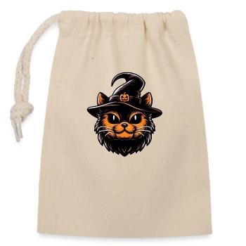 Spooky Kitty - Closable cotton gift bag (14x20cm) - nature - Front