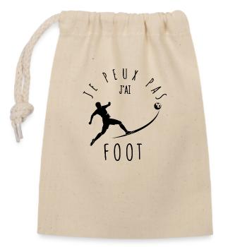I can't, I have football. - Closable cotton gift bag (14x20cm) - nature - Front