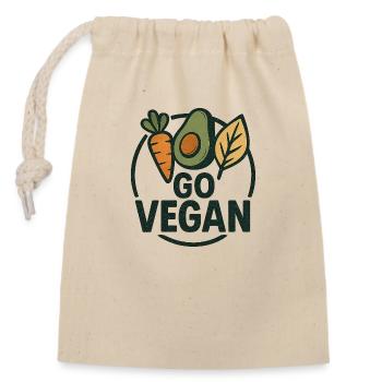 Go Vegan - Closable cotton gift bag (14x20cm) - nature - Front
