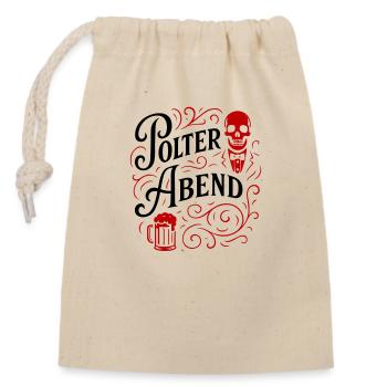 Polter Abend Bier - Verschließbarer Geschenkbeutel aus Baumwolle (14x20cm) - Natur - Vorne